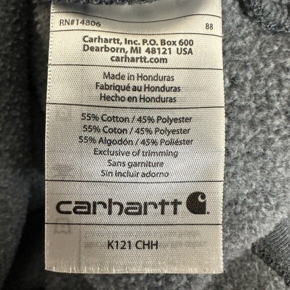 Carhartt Hoodie Mens 2XL Grey Original Fit Jacket Pullover Casual Fleece Adult - Picture 3 of 7